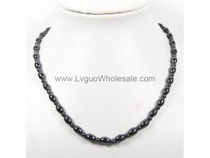 Mens Oval Beads 6X9mm Shape Hematite Stone Strings Necklace